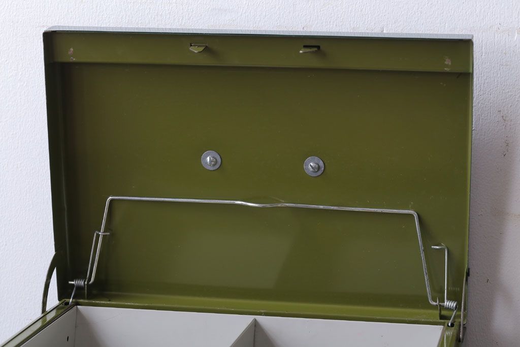 アンティーク雑貨　昭和レトロ　TOHO　内田洋行　ビンテージ手提げ金庫(CASH BOX)