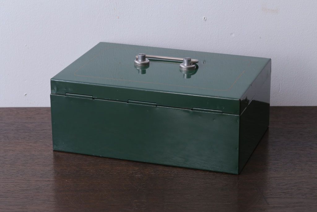 アンティーク雑貨　昭和レトロ　TOHO　内田洋行　ビンテージ手提げ金庫(CASH BOX)