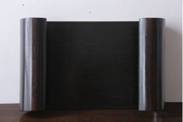 アンティーク家具　古民具・骨董　シンプルデザインの古い唐木材製巻き花台