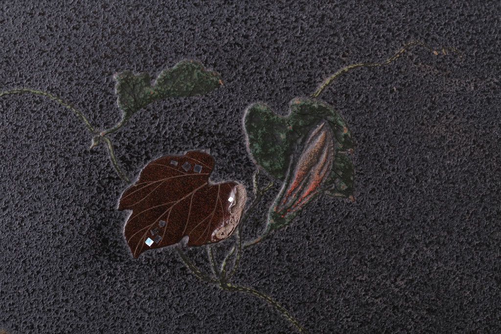 アンティーク雑貨　古民具・骨董　明治期　石目塗蒔絵膳9客