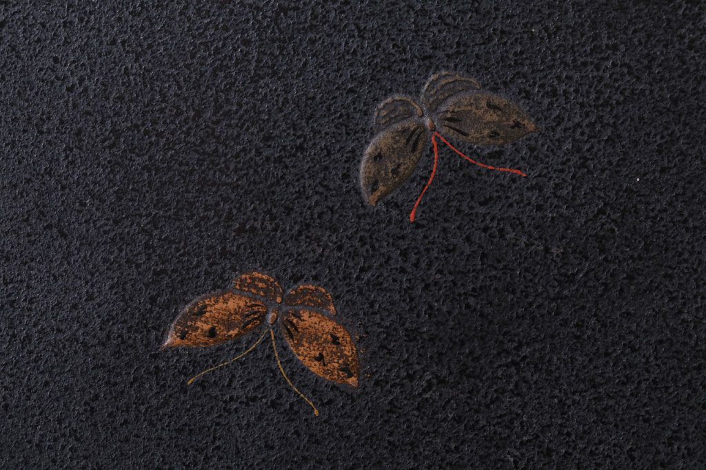 アンティーク雑貨　古民具・骨董　明治期　石目塗蒔絵膳9客