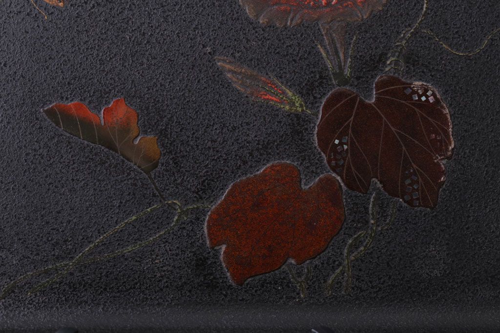 アンティーク雑貨　古民具・骨董　明治期　石目塗蒔絵膳9客