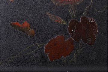 アンティーク雑貨　古民具・骨董　明治期　石目塗蒔絵膳9客