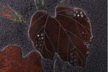 アンティーク雑貨　古民具・骨董　明治期　石目塗蒔絵膳9客