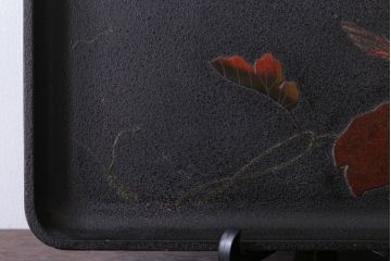 アンティーク雑貨　古民具・骨董　明治期　石目塗蒔絵膳9客