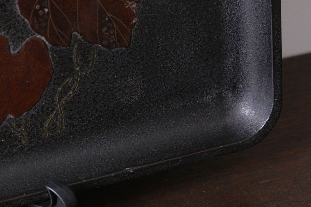 アンティーク雑貨　古民具・骨董　明治期　石目塗蒔絵膳9客