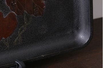 アンティーク雑貨　古民具・骨董　明治期　石目塗蒔絵膳9客