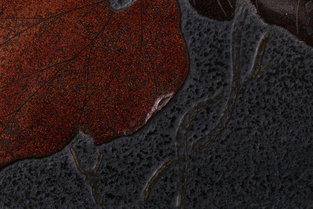 アンティーク雑貨　古民具・骨董　明治期　石目塗蒔絵膳9客