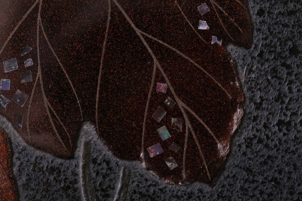 アンティーク雑貨　古民具・骨董　明治期　石目塗蒔絵膳9客