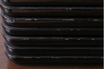 アンティーク雑貨　古民具・骨董　明治期　石目塗蒔絵膳9客