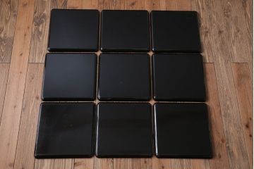 アンティーク雑貨　古民具・骨董　明治期　石目塗蒔絵膳9客