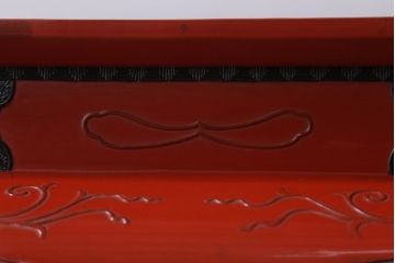 アンティーク雑貨　中国?古い朱漆木製花台(彫刻・堆朱・蒔絵)