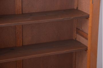 レトロ家具　和製アンティーク　モールガラス戸のレトロな食器棚(カップボード)