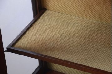 アンティーク家具　イギリスアンティーク　象嵌ステンドガラスケース