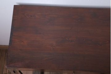 アンティーク家具　和製アンティーク　気泡ガラス入り!古い木製のブックケース(本箱)