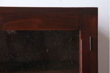 アンティーク家具　和製アンティーク　気泡ガラス入り!古い木製のブックケース(本箱)