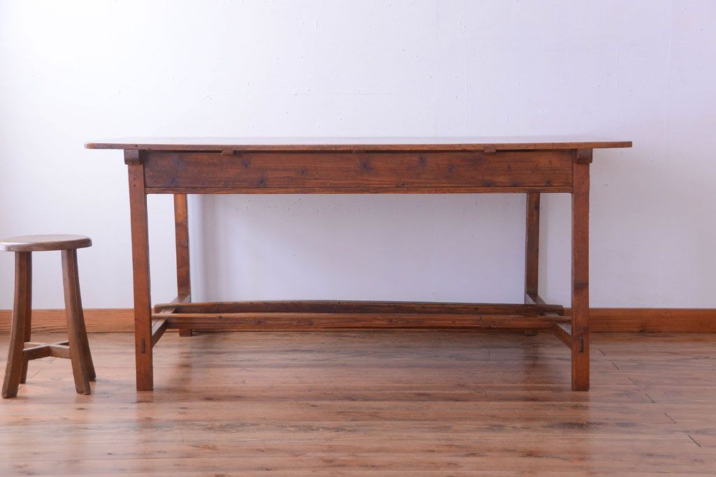 アンティーク家具　和製アンティーク　古い木の素朴なダイニングテーブル