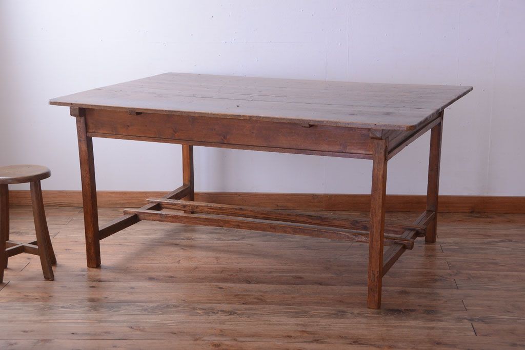 アンティーク家具　和製アンティーク　古い木の素朴なダイニングテーブル