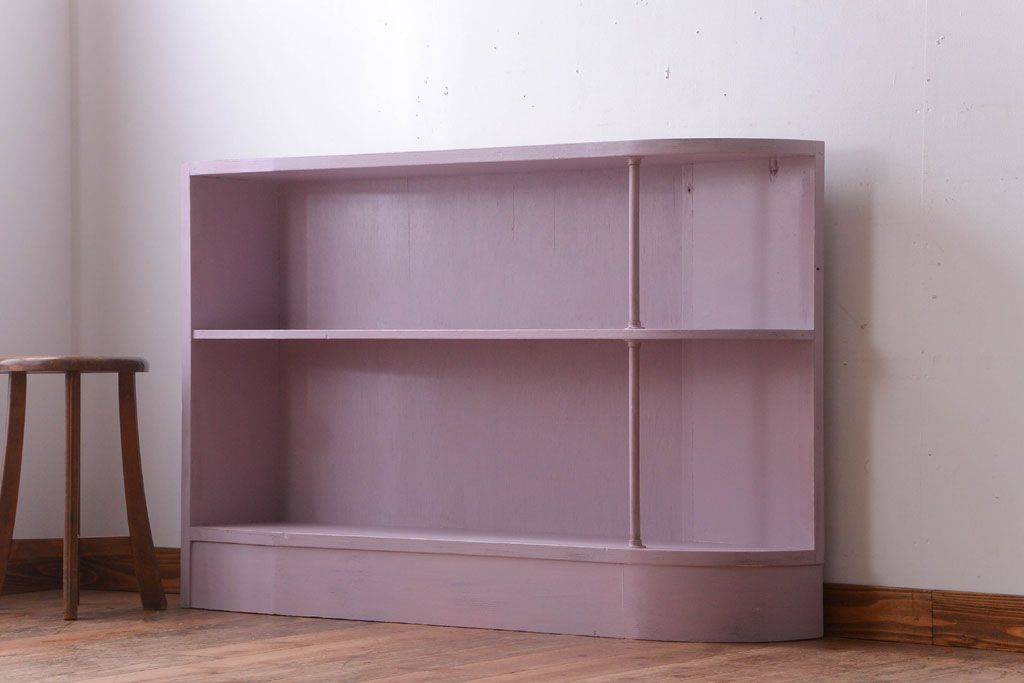 アンティーク家具　アンティークペイント　変わり型!かわいい飾り棚