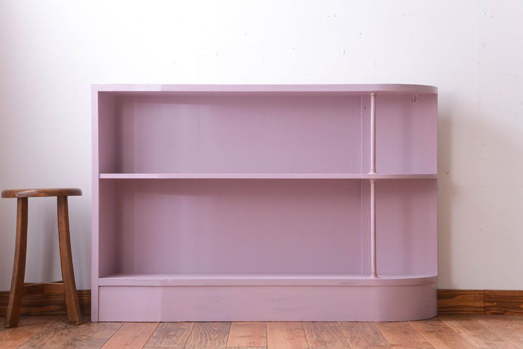 アンティーク家具　アンティークペイント　変わり型!かわいい飾り棚