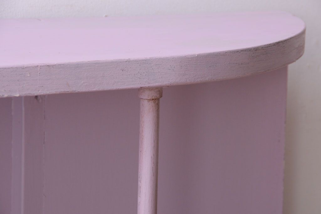 アンティーク家具　アンティークペイント　変わり型!かわいい飾り棚