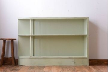 アンティーク家具　アンティークペイント　変わり型!爽やかな飾り棚