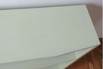 アンティーク家具　アンティークペイント　変わり型!爽やかな飾り棚