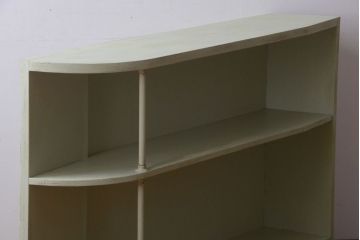 アンティーク家具　アンティークペイント　変わり型!爽やかな飾り棚