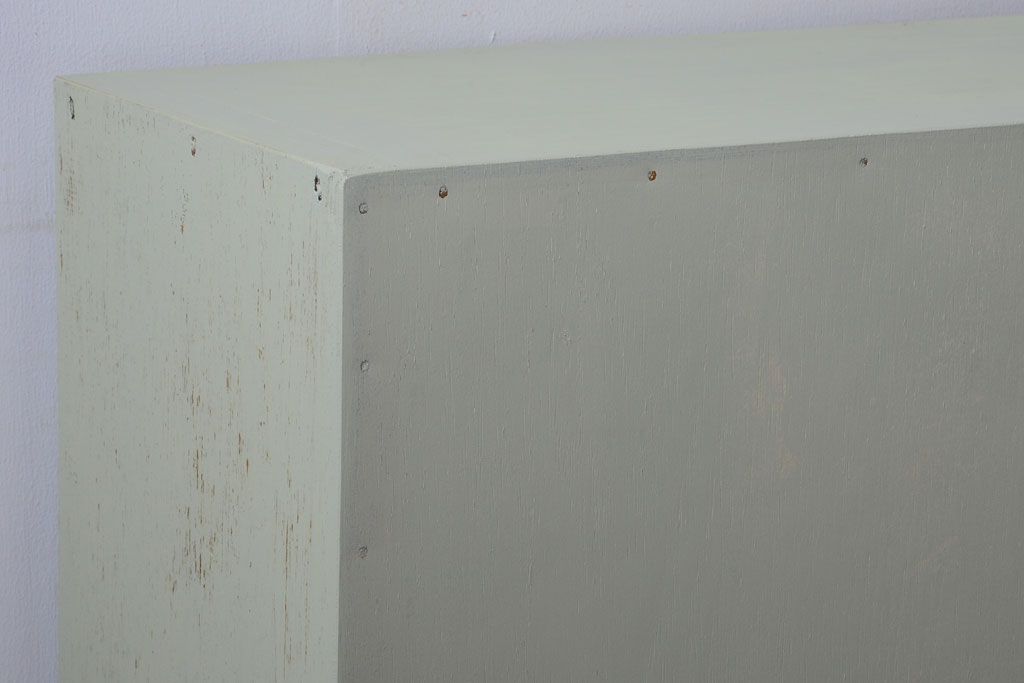 アンティーク家具　アンティークペイント　変わり型!爽やかな飾り棚