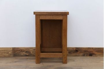 レトロ家具　昭和レトロ　古い学校の木製角スツール(3)