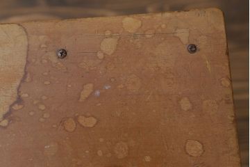 レトロ家具　昭和レトロ　古い学校の木製角スツール(3)