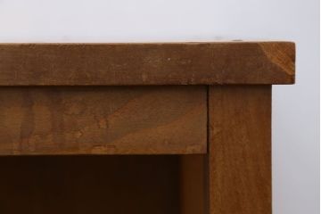 レトロ家具　昭和レトロ　古い学校の木製角スツール(3)