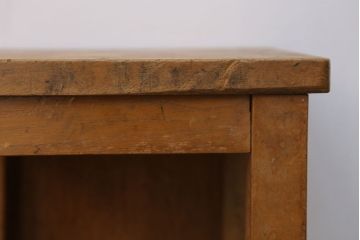 ヴィンテージ家具　ビンテージ　古い木のレトロな角スツール(3)