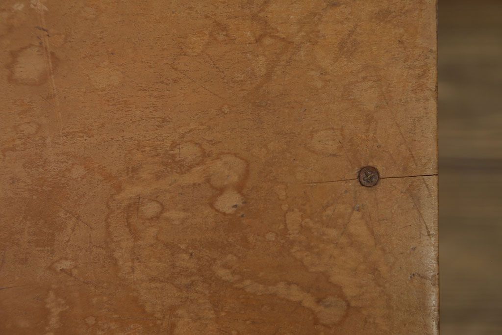 レトロ家具　昭和レトロ　古い木のノスタルジックな角スツール(1)