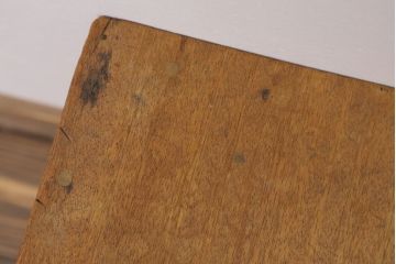 レトロ家具　昭和レトロ　古い学校の小さな木製角スツール(1)