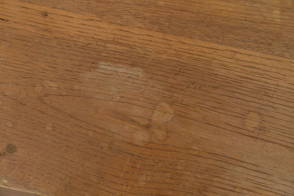 レトロ家具　昭和レトロ　古い学校の小さな木製角スツール(2)