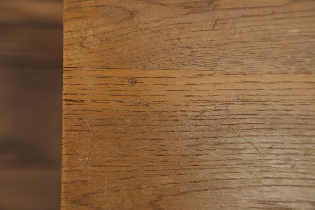 レトロ家具　昭和レトロ　古い学校の小さな木製角スツール(2)