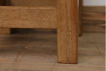 レトロ家具　昭和レトロ　古い学校の小さな木製角スツール(2)