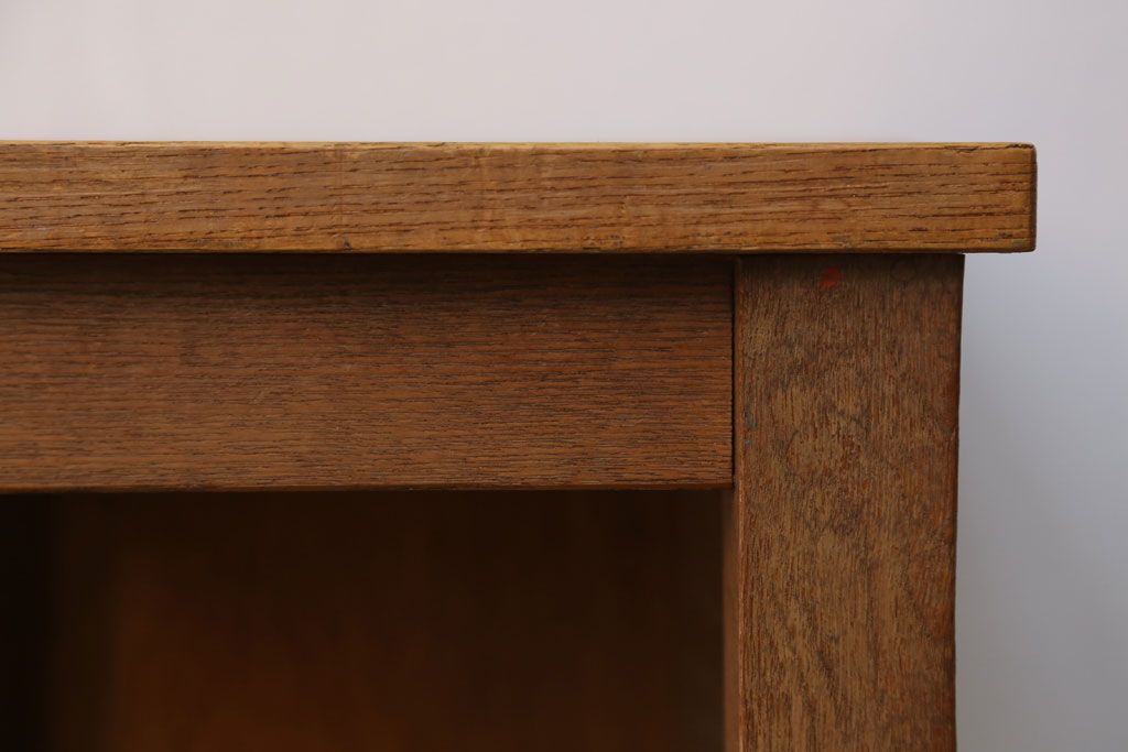 レトロ家具　昭和レトロ　古い木のノスタルジックな角スツール(2)