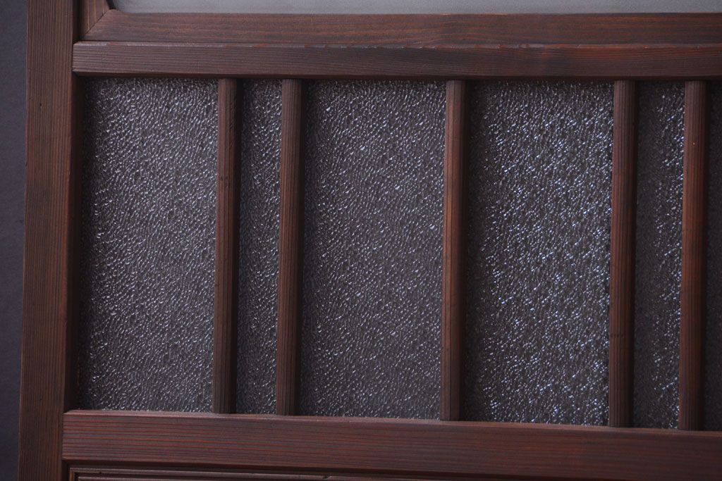 和製アンティーク　腰板欅材!上質な高級ガラス戸4枚セット