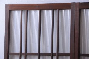 和製アンティーク　腰板欅材!上質な高級ガラス戸4枚セット