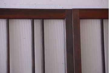 和製アンティーク　腰板欅材!上質な高級ガラス戸4枚セット
