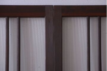 和製アンティーク　腰板欅材!上質な高級ガラス戸4枚セット