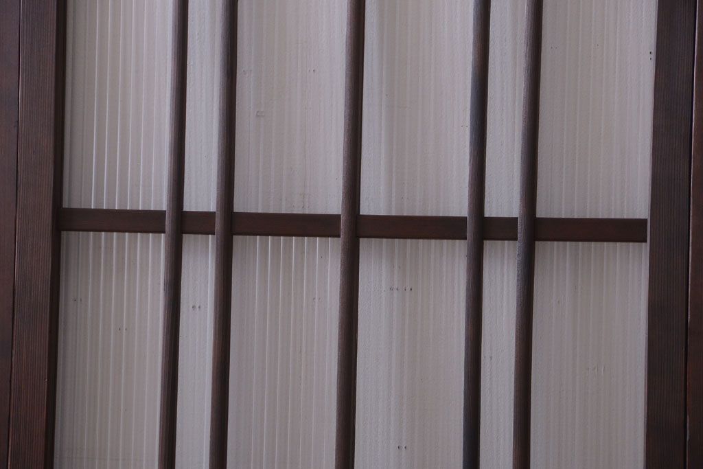 和製アンティーク　腰板欅材!上質な高級ガラス戸4枚セット