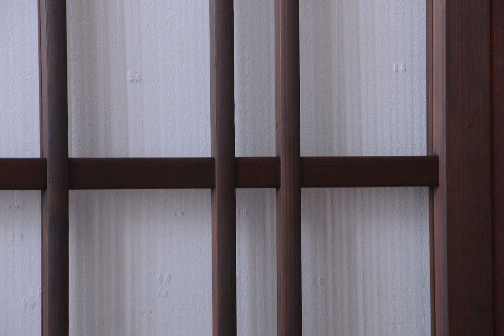 和製アンティーク　腰板欅材!上質な高級ガラス戸4枚セット