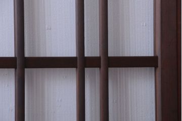 和製アンティーク　腰板欅材!上質な高級ガラス戸4枚セット