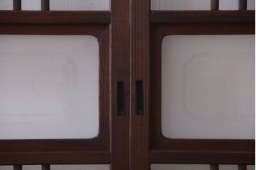 和製アンティーク　腰板欅材!上質な高級ガラス戸4枚セット
