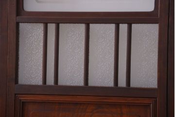 和製アンティーク　腰板欅材!上質な高級ガラス戸4枚セット