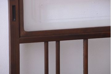 和製アンティーク　腰板欅材!上質な高級ガラス戸4枚セット