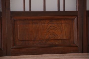 和製アンティーク　腰板欅材!上質な高級ガラス戸4枚セット